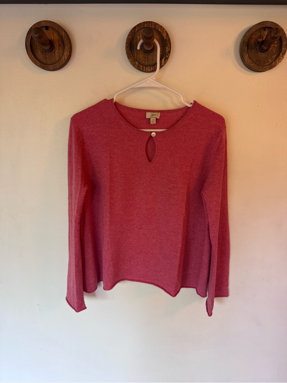 J. Jill 100% Cashmere Pink Keyhole oversized sweater size XXS